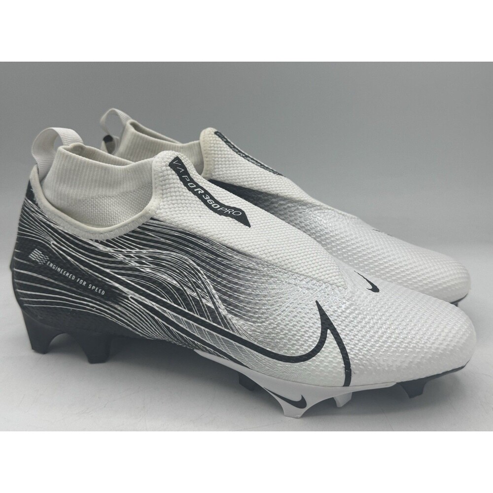 Nike Vapor Edge Pro 360 White Black Football Cleats AO8277-014 Men’s Size 8.5